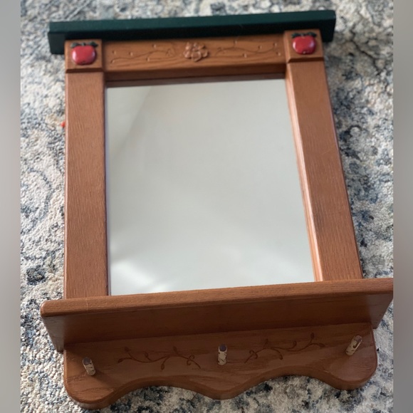 Vintage Mirror with Apple and Vine Accents - Picture 2 of 5